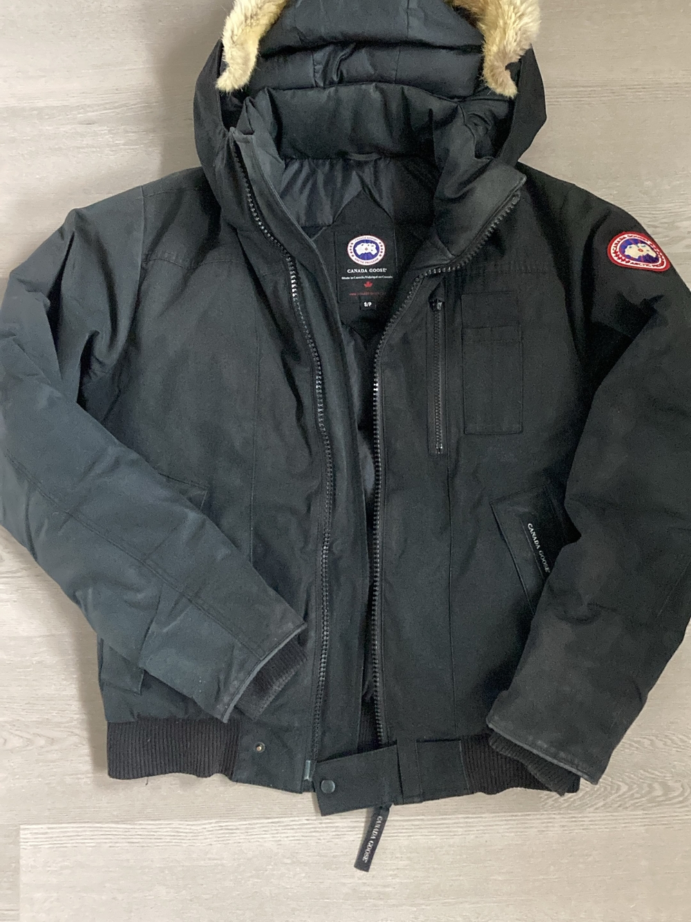 Canada Goose Black Men's Puffer Jacket with Downmark Label